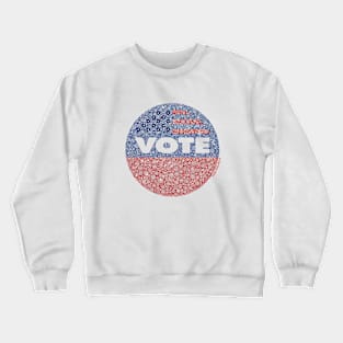 “VOTE” Distressed Circle Design Crewneck Sweatshirt